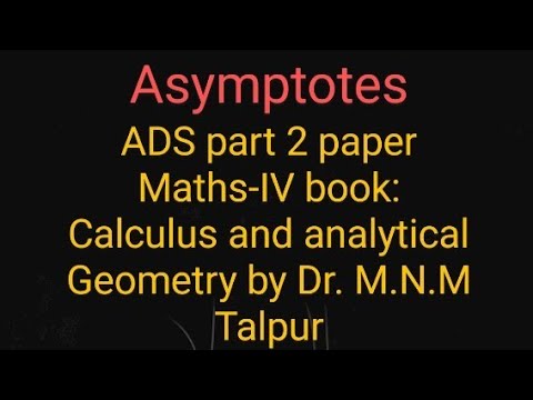 Asymptotes - Calculus and analytical Geometry by Dr. M.N.M Talpur page 274 Question 1