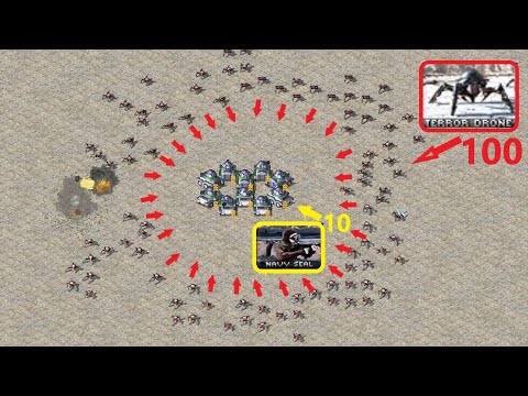 10 Seal IFV's vs 100 Terror Drones - Red Alert 2