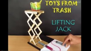 LIFTING JACK - ENGLISH - Hydraulic Jack! from Ice Cream Sticks