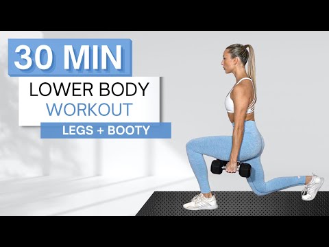 30 min LOWER BODY WORKOUT | With Dumbbells (And Without) | Low Impact | Quick Warmup and Cool Down