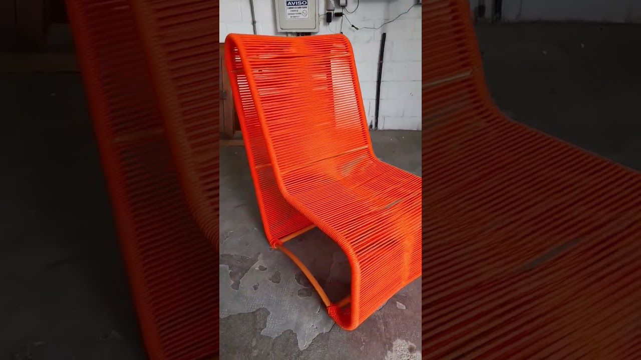 Cadeira em corda Náutica diferenciada laranja #shorts #moveis #luxury