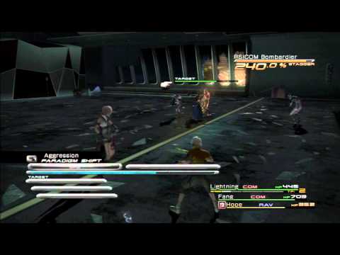 Final Fantasy XIII - Any% Tutorial - Ch7 Fight 5 (PSICOM Bombardier & PSICOM Scavenger x2)