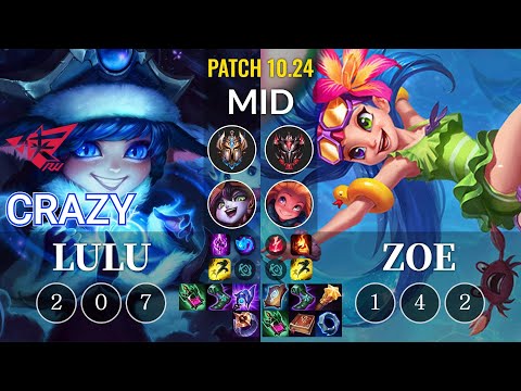 RW Crazy Lulu vs Zoe Mid - KR Patch 10.24
