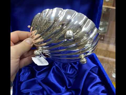 Серебряная икорница - конфетница, ик024