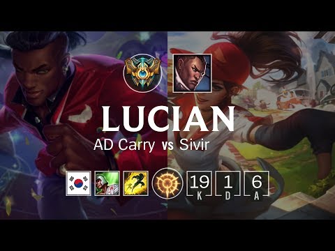 Lucian ADC vs Sivir - KR Challenger Patch 8.21