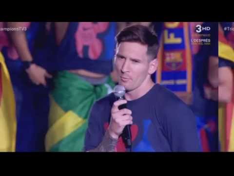 Palabras de Leo Messi en la celebración del triplete