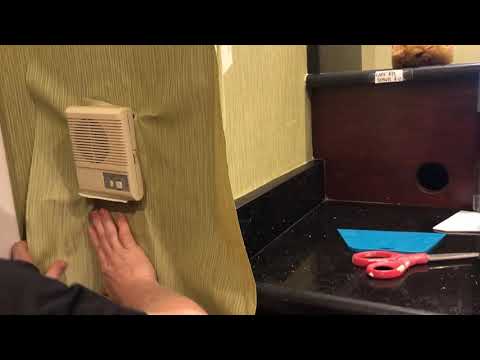 How To Cut VINYL Wallcovering Around An Object With a Wide Front & Narrow Rear - Spencer Colgan