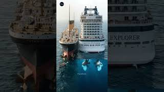 How Small Titanic ( Actual Cruise) 😱 #facts #shortsfeed #titanic #shorts