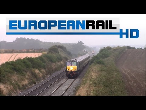Iarnród Éireann Irish Rail 201 loco 216 + Belmond Grand Hibernian  Mk3 set passes Mosney