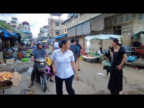See The Evening Walk In Local Market Scene, Street Vendors | Phnom Penh Tour