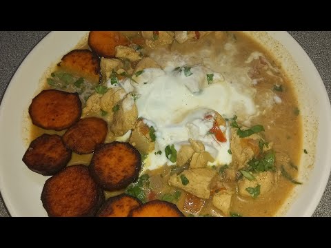 COOKING AROUND THE WORLD A-Z, Zambia, Tongbezi Chicken Curry with Sweet Potatoes.