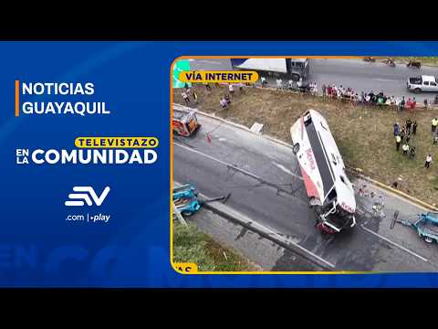 Volcamiento de bus de la cooperativa Reina del Camino en la vía Lomas de Sargentillo | Televistazo