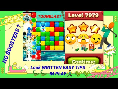 Toon Blast Hard Level 7979 |No booster?👍written Tips in Play🤺✨🦖