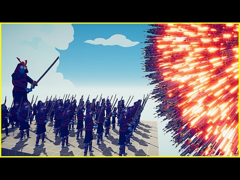 100x Samurai + Giant Samurai vs 3x Every God 🔥 |  TABS - Totally Accurate Battle Simulator