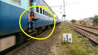preview picture of video 'Silly Boy Trying To Catch Mobile while Rail fanning |INDIAN RAILWAYS'