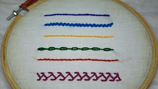 6 Basic Chain Stitch For Beginners  ||  Hand Embroidery chain Stitch  ||  Chain Selai