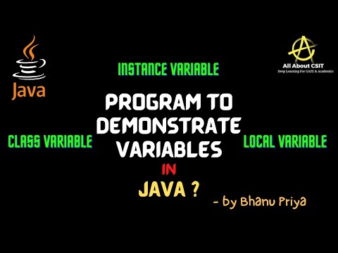 Program On Variables Lec 20 Java Tutorialbhanupriya