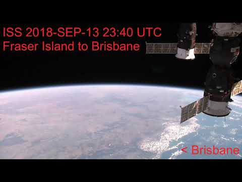 ISS over Fraser Island to Brisbane 2018 SEP 13 23 40 UTC