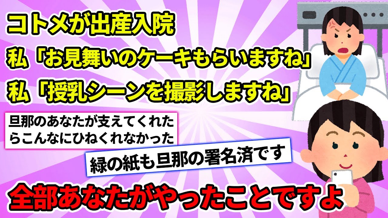 【2chスカッと】コトメに過去の仕返しをし、助けてくれなかった旦那にも緑の紙を【ゆっくり解説】