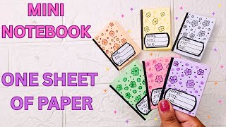 DIY Mini Notebook with Just 1 Sheet of Paper | Easy & Cute!
