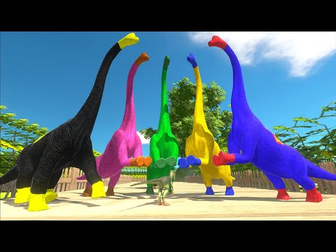 TEAM PAW PATROL BRACHINOSAURUS & SUPERMAN & BATMAN DEATH RUN - Animal Revolt Battle Simulator