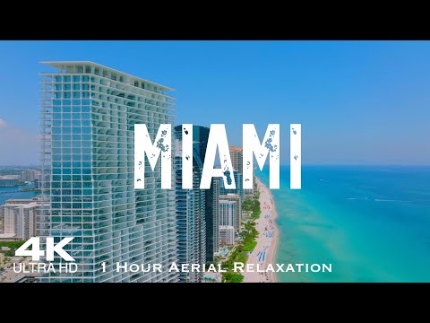 [4K] MIAMI 2024 🇺🇸 1 Hour Drone Aerial Relaxation Film | Florida FL USA United States GTA VI 6
