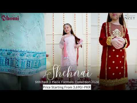 Shehnai by Shanzey | Kid's Formal Collection | Stitched 3 Piece | Shomi Official