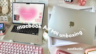 °.𐙚⋆Unboxing MacBook Air M4 💻🎀| Aesthetic Setup + cute widgets 🌷| decorating inspo🌼