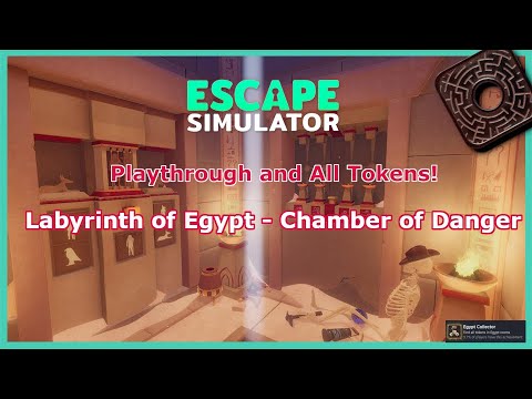 Escape Simulator-Chamber of Danger Playthrough + All  Tokens | Labyrinth of Egypt 4/5 |No commentary