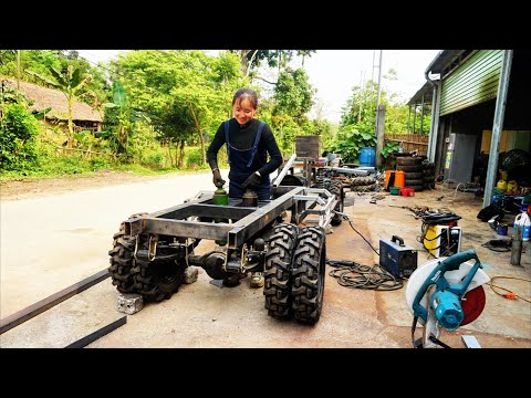 IISEKI engine truck assembly project part 5 installation of lift tower and engine mount