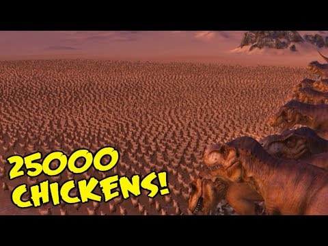 25,000 CHICKENS VS 100 T-REX | Ultimate EPIC Battle Simulator