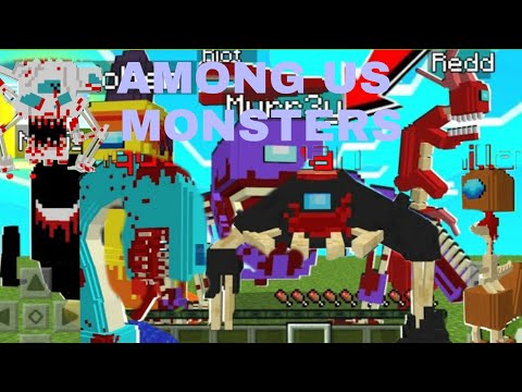Among us monsters addon SHOWCASE BLUE SLIME  [V5] [minecraft] [PE|BE]7
