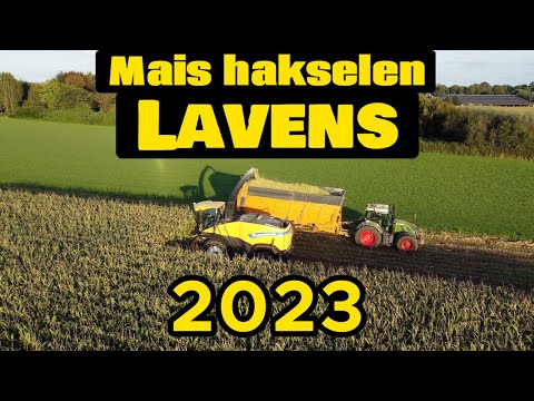 Mais Hakselen 2023 - Lavens - New holland FR700 - 4K drone & go-pro veld 2