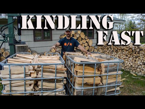 The Fastest Way To Make Kindling - A Vertical Log Splitter