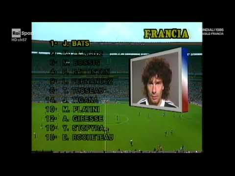 1986 FRANCIA-BRASILE  PIZZUL LEGGE LE FORMAZIONI
