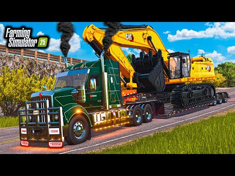 FIRST TRUCKING JOB! OVERSIZED CONSTRUCTION EQUIPMENT | FS25