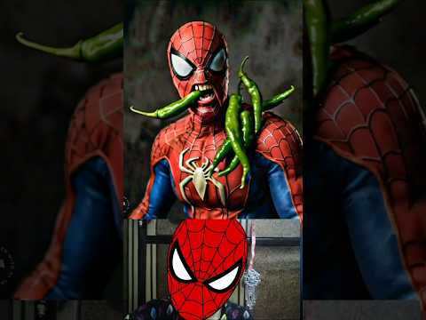 Spiderman eating chilli #avengers #marvel #spiderman #shorts