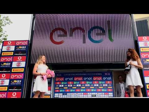 Premiazione maglia rosa Ethan Hayter 1a tappa Giro d’Italia Giovani Under 23