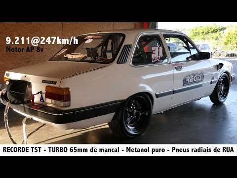 Recorde Chevette TST - Turbo 65mm de mancal Metanol Puro pneu radial de rua