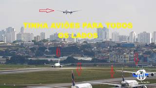 AEROPORTO DE GUARULHOS MOVIMENTADO TINHA AVIÕES EMBAIXO AVIÕES EM CIMA IMAGENS SURPREENDENTE ✔
