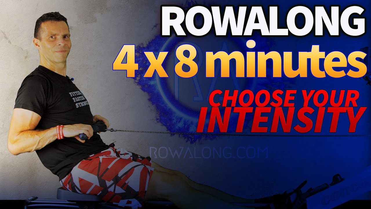 4 x 8 minute Rowing Machine Workout with 4 intensity choices