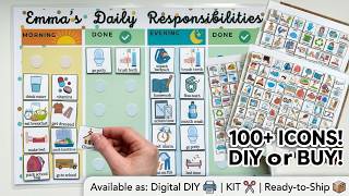 Kids' Morning & Evening Routine Chart Guide, DIY Kit: How to Assemble Our Daily Responsibility Chart