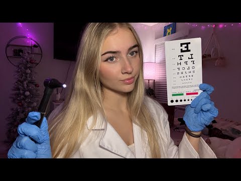 ASMR Realistic Ear and Eye Exam👀 Medical Roleplay (gloves, whispered, light triggers)