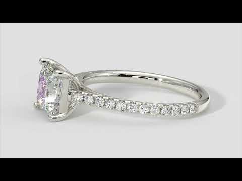 Princess Cut Diamond Cathedral Engagement Ring In 18k White Gold – Australian Diamond Network