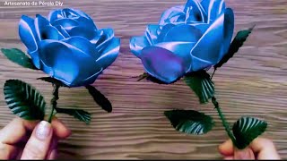 COMO FAZER ROSAS FÁCEIS COM FITA.