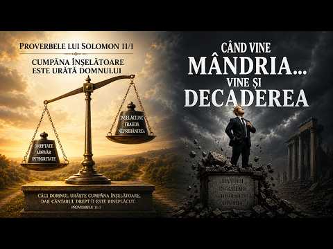 Proverbele lui Solomon 11/1 - Cumpăna înşelătoare este urâtă Domnului | Când vine MÂNDRIA....