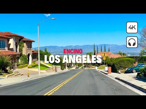 Scenic Drive Through Encino 🌴 | Los Angeles Daytime Streets & Reservoir (4K)