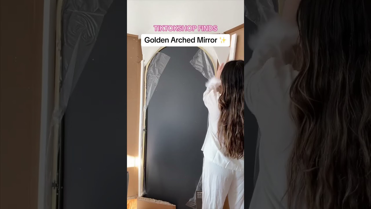 Love this golden arched mirror they packaged it so well its huge and looks exactly as described! ✨