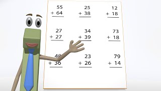 Double Digit Addition Worksheet for 1st and 2nd Gr