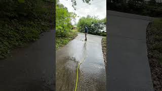 Bleach on a driveway